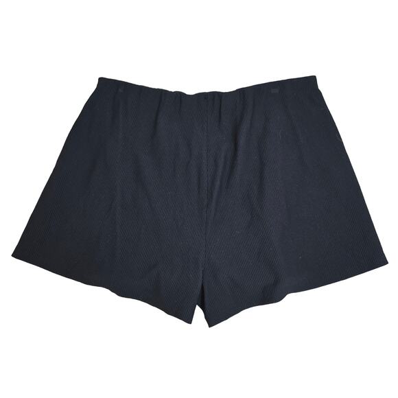 MTA Shorts Womens XL Black Ribbed Knit Pleated Front Stretchy Elastic Waistband - Picture 2 of 12